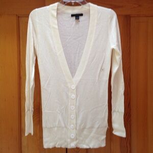 Express Cream Long Cardigan Sweater